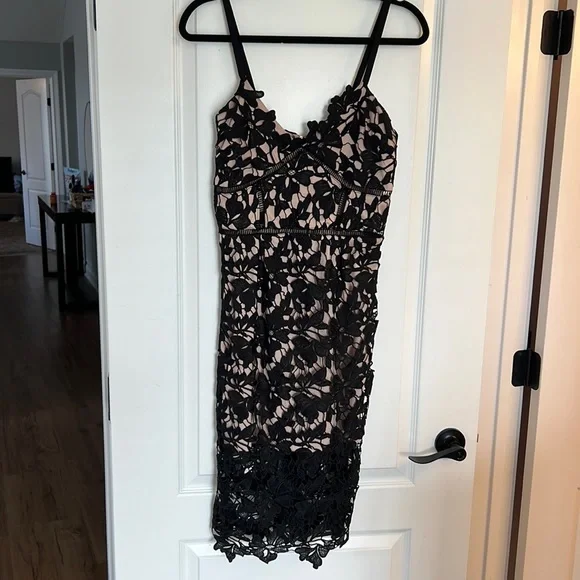 LoveAdy black and nude lace dress size medium